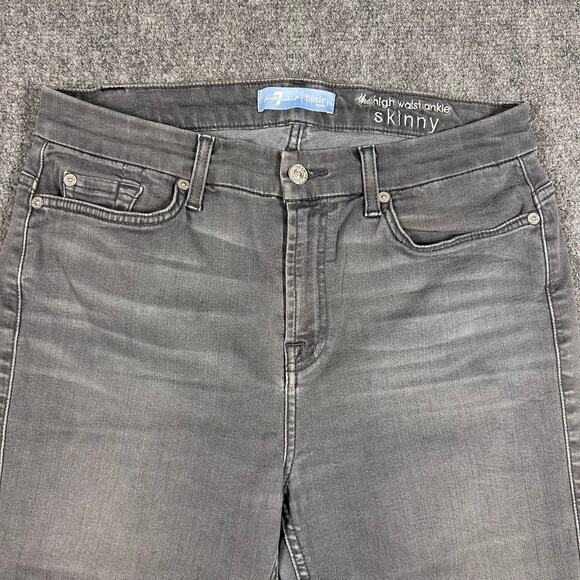 7 For All Mankind B(Air) The High Waist Ankle Skinny Jeans Gray Women's Size 29 - Picture 3 of 11